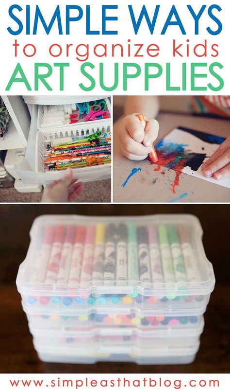 Simple Ways to Organize Kids Craft Supplies - simple as that Organize Kids, Kids Craft Supplies, Astuces Diy, Ideas Para Organizar, Dekor Diy, Kids Art Supplies, Ways To Organize, Art Supply, Organization Kids