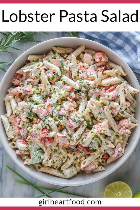 Cold Lobster Salad, Lobster Roll Pasta Salad, Lobster Salad Appetizer, Lobster Salad Recipes Simple, Cold Lobster Recipes, Lobster Salad Recipes, Lobster Pasta Salad, Lobster Pasta Recipe, Brunch Casseroles