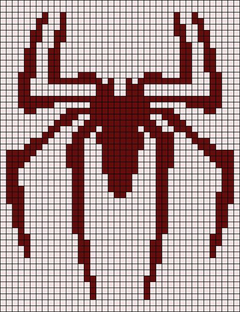 Alpha pattern #145253 variation #340424 | BraceletBook Spiderman Alpha Pattern Crochet, Spider Alpha Pattern, Spider Man Alpha Pattern, Spider Pixel Art, Alpha Grid, Alfa Pattern, Spiderman Crochet, Hero Symbol, Grid Patterns