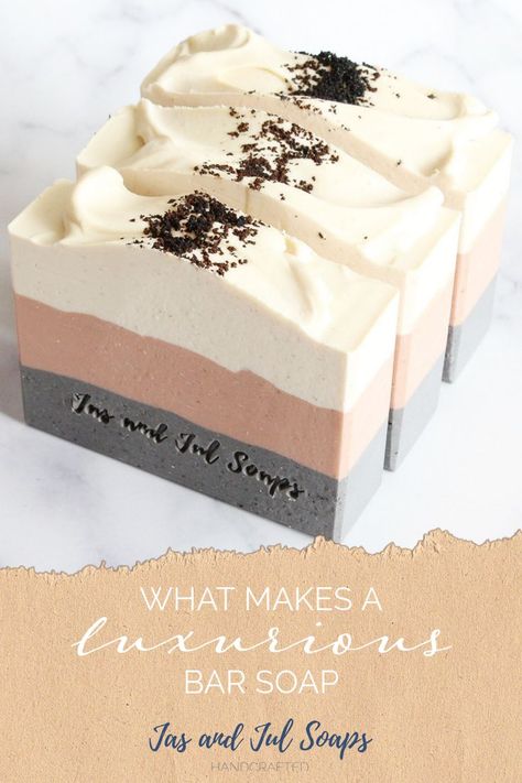 Luxury Soap Packaging, Soap Packaging Diy, Handmade Soap Packaging, Soap Design Ideas, Cold Process Soap Designs, Luxurious Bar, Homemade Soap Bars, Easy Soap Recipes, Dessert Soap