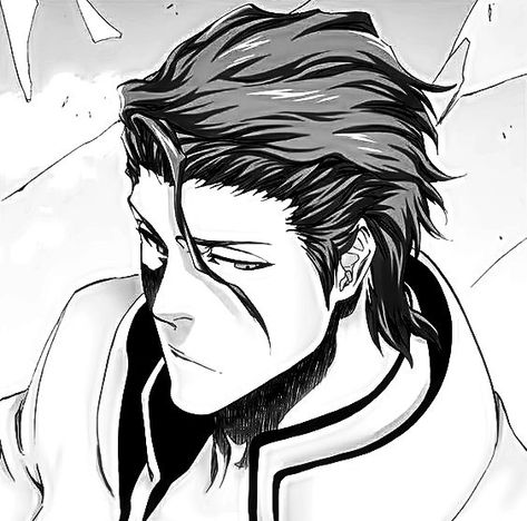 Aizen Sosuke Sketch, Aizen Sosuke Black And White, Aizen Sosuke Drawing, Aizen Manga Icon, Sosuke Aizen Manga, Aizen Sketch, Aizen Manga Pfp, Aizen Manga Panel, Aizen Sosuke Manga