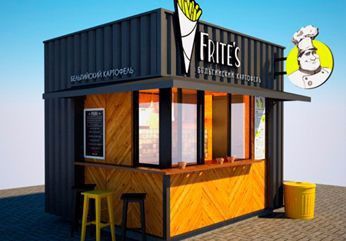 Booth Design Food, Container Coffee Shop, Outdoor Restaurant Patio, Food Stall Design, Gerobak Dorong, Container Restaurant, Container Cafe, Food Kiosk, Food Stand