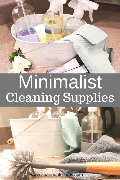 Minimalist Cleaning Supplies - I have realized it doesn’t take a lot of cleaning supplies to keep my home clean. The more I have stream lined my cleaning products the more I enjoy cleaning. About a year ago I started to look for nontoxic natural cleaning supplies that are eco friendly. #cleaningtips #cleaning #ecofriendly #natural #naturalcleaning Minimalist Cleaning, Natural Cleaning Supplies, Nontoxic Cleaning, Cleaning Caddy, Cleaning Supply Storage, Eco Friendly Cleaning Products, Diy Cleaning Hacks, Diy Home Cleaning, Fast Cleaning