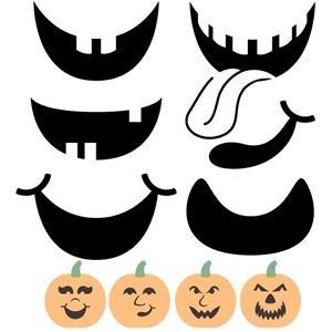 Silhouette Design Store - View Design #22116: build a jack-o-lantern: mouths Pumpkin Mouth, Monster Magnet, Cricut 3, Pumpkin Eyes, Holidays Crafts, Icing Transfers, Thema Halloween, Doodle Paint, October Crafts