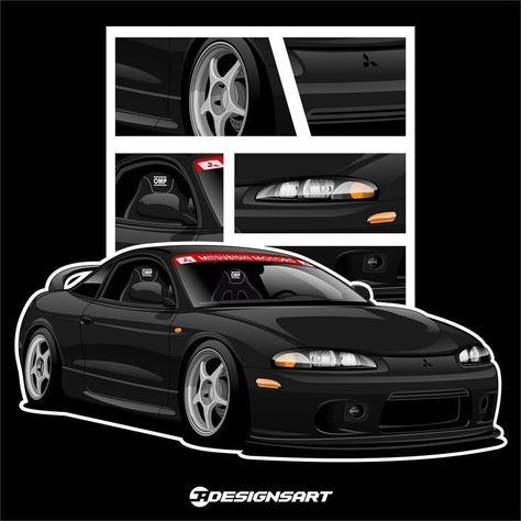 Mitsubishi Eclipse Gsx, Eclipse Gsx, Car Max, Cool Car Drawings, Best Jdm Cars, Automotive Artwork, Car Artwork, Cool Car Pictures, Street Racing Cars