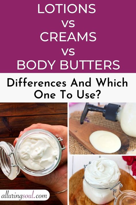 Lotions vs Creams vs Body Butters: Differences And Which One To Use? Body Butter Vs Lotion, Whipped Body Butter Recipe, Beeswax Recipes, Whipped Coconut Oil, Body Butter Recipe, Homemade Body Butter, Diy Body Butter, Body Butters Recipe, Homemade Lotion