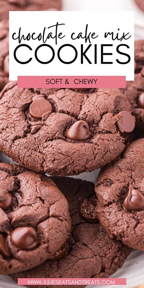 Cookies From Chocolate Cake Mix Recipes, Chocolate Cake Mix Cookies Recipes, Chocolate Cake Cookies Recipe, Chocolate Cake Mix Cookies 3 Ingredient, Cookie Recipes Cake Mixes, Group Snacks, Chocolate Cookie Recipes Easy, Cake Cookies Recipe, Cooking Substitutes