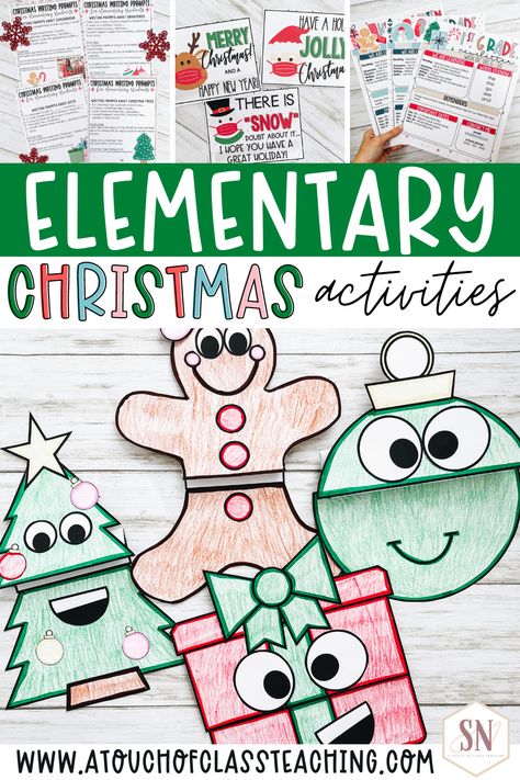 With these elementary Christmas activities, students can creating Christmas writing crafts to go with a variety of prompts. You can also find some Christmas classroom newsletter ideas, student post cards and more for your elementary classroom! Christmas Activities Elementary, Christmas Activities Elementary School, Christmas Activities For The Classroom, Christmas Classroom Activities 3rd Grade, Christmas Craft Upper Elementary, Elementary Christmas Activities, Holidays In The Classroom, Christmas Craft 1st Grade, School Christmas Crafts Elementary