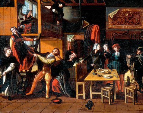 Tavern Brawl, 16th Century Fashion, 19th Century Art, Hieronymus Bosch, Old Master, Cabaret, Art Auction, Middle Ages, 16th Century