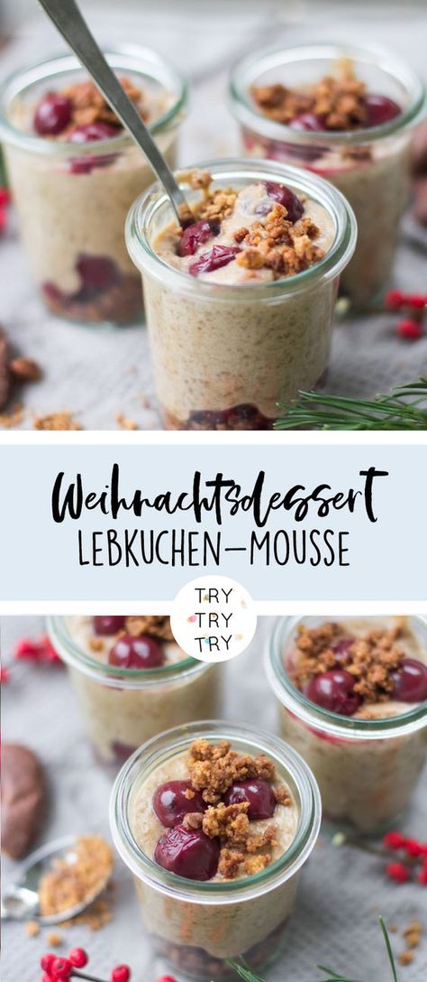 Christmas Dessert Gingerbread, Pudding Recept, Desserts In A Glass, Spice Bread, Mousse Dessert, Healthy Recipes Easy Snacks, Mousse Recipes, Health Desserts, Healthy Snacks Easy