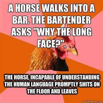 Anti Joke Chicken Meme | List of Anti-Joke Chicken Jokes Chicken Jokes, Funny Anti Jokes, Anti Jokes, One Liner Jokes, Funny Captions, Bad Jokes, Silly Jokes, One Liner, Good Jokes