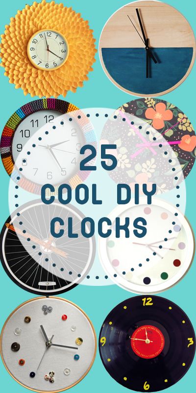 25 Cool DIY Clocks Craft Clock Ideas, How To Make Clocks Diy, Handmade Clocks Diy Arts & Crafts, Clock Design Ideas Creative, Clock Craft Ideas, Clock Diy Ideas, Diy Clock Ideas, Clocks Diy Crafts, Diy Clocks