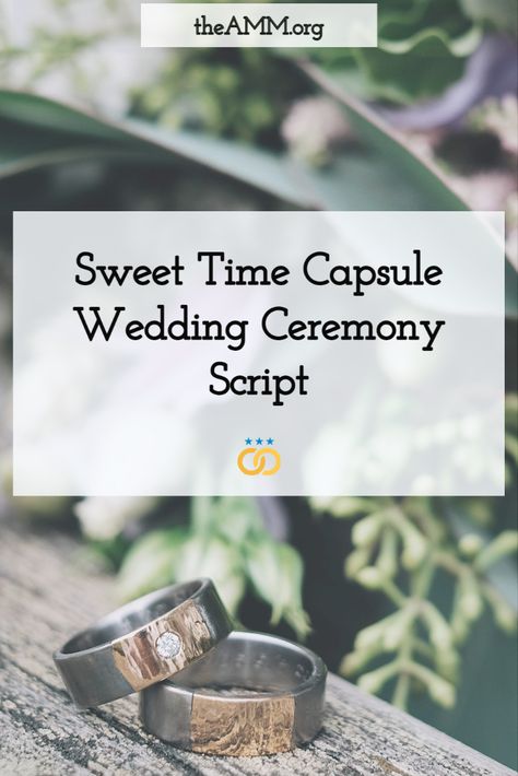 This sweet wedding ceremony script includes the perfect wording for a time capsule unity ceremony, a symbolic keepsake of the wedding day. Add a bottle of wine or whiskey, love letters, mementos from a first date, and other meaningful items, and seal them away to be savored on an anniversary or vow renewal. A unique officiant script written by ordained AMM Minister Erica Allen-Steward. Nontraditional Wedding Ceremony, Blended Family Sand Ceremony, Wedding Time Capsule, Wedding Officiant Script, Ceremony Script, Wedding Ceremony Unity, Wedding Ceremony Script, Wedding Script, Renewal Wedding