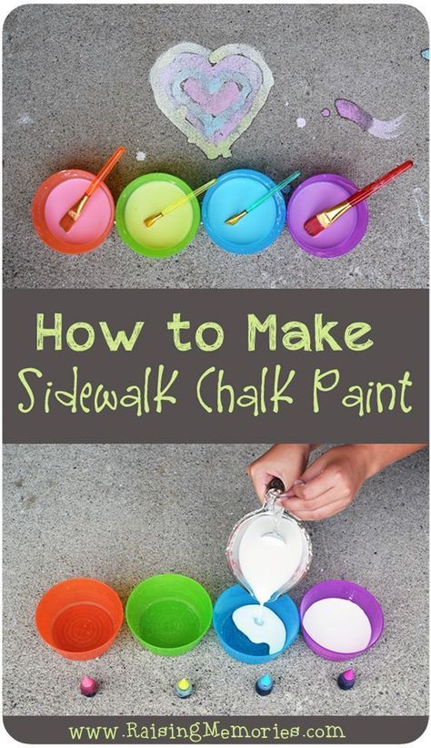 Make sidewalk chalk paint Sidewalk Chalk Paint, Palm Sunday Crafts, Paint Tutorial, Outdoor Activities For Kids, Sidewalk Chalk, Toddler Fun, Craft Activities For Kids, Simple Recipe, Summer Crafts