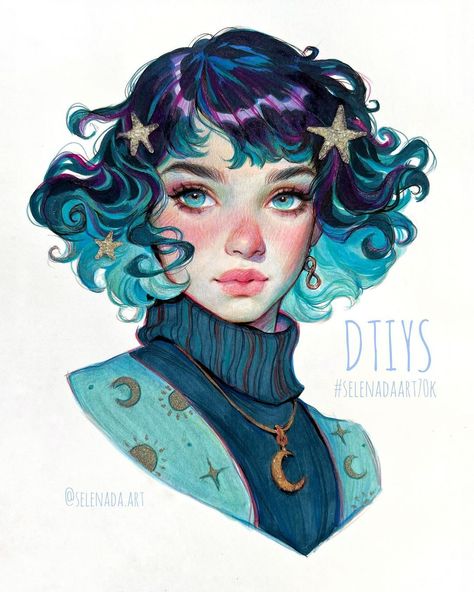 Dtiys Art, Art Mignon, Caran D'ache, Celestial Art, Horse Drawings, Goth Art, Character Poses, Art Et Illustration, Style Challenge