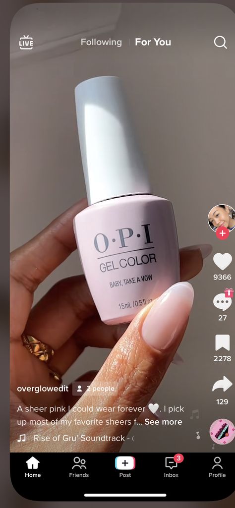 Sheer Nails, Opi Nail Colors, Nail Candy, Gel Nail Colors, Neutral Nails, Elegant Nails, Dream Nails, Classy Nails, Chic Nails