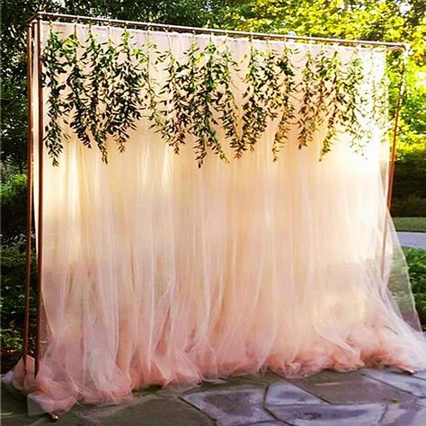 Custom your size Tulle Fabric Backdrop Tulle Wedding Backdrop | Etsy Photoboth Mariage, Foto Pertunangan, Wedding Ceremony Decorations Outdoor, Wedding Backyard Reception, Wedding Ceremony Backdrop, Photo Booth Backdrop, Ceremony Backdrop, Outdoor Wedding Ceremony, Wedding Ceremony Decorations