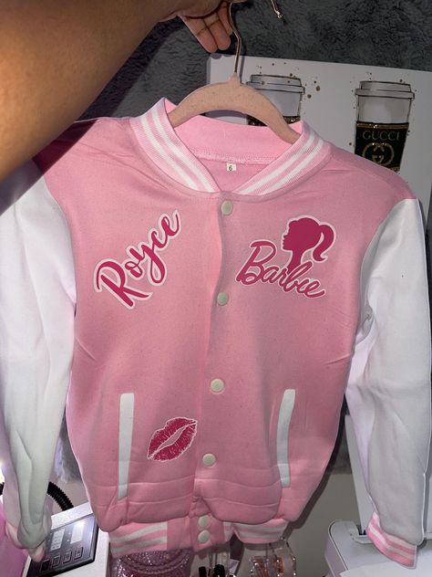 Kids custom Character Varsity Jacket Barbie themed Custom Varsity Jackets, Custom Character, Themed Outfits, Oct 1, Clothing Sets, Our Kids, Kids Clothing, Florence, Outfit Sets