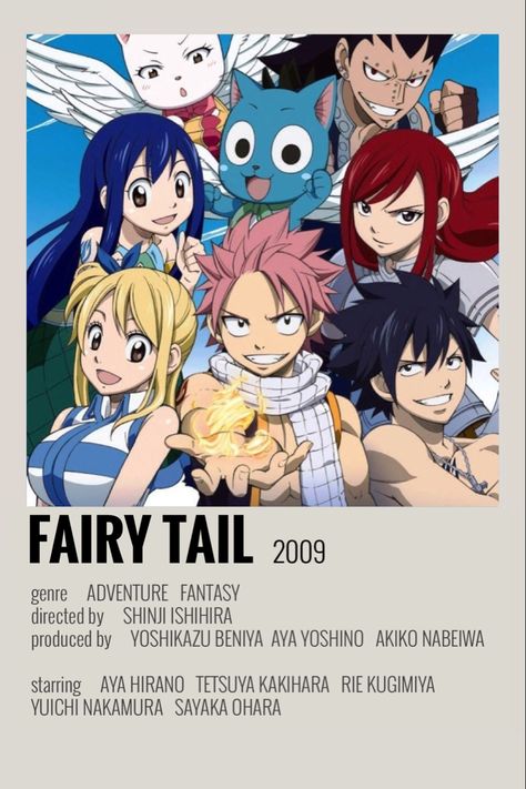 Fairy Tail Poster, Minimalist Anime Poster, Anime Cards, Minimalist Anime, Film Polaroid, Anime Fairy Tail, Anime Suggestions, Fairy Tale Anime, Film Posters Minimalist