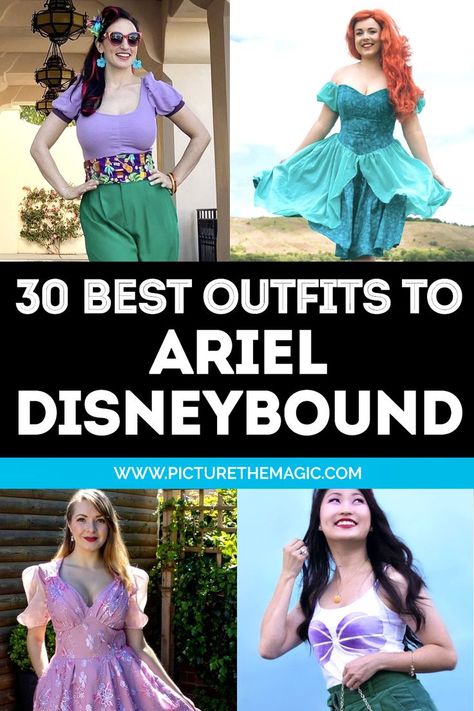 Ariel Inspired Outfits Casual, Ariel Outfit Ideas Disneybound, Ariel Disney Bounding, Mermaid Bounding, Disneybound Outfits Ariel, Ariel Bounding, Little Mermaid Outfit For Women, Ariel Disney Outfit, Disney Bound Ariel