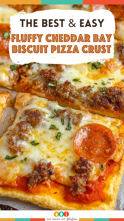 Red Lobster Cheddar Bay Biscuit Pizza Crust, Cheddar Bay Biscuit Pizza Crust, Cheddar Bay Pizza Crust, Red Lobster Biscuit Pizza Crust, Cheddar Bay Biscuit Pizza, Cheddar Bay Biscuit Recipe Ideas, Red Lobster Biscuit Mix Recipes, Red Lobster Cheddar Bay Biscuits Dinners, Pizza Crust Quick