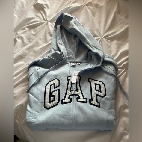 Gap Logo Nwt Xxl Blue And White Vintage Hoodies 90s, Blue Tracksuit, Gap Hoodie, Gap Logo, Hoodie Xxl, Fits Clothes, Streetwear Men, Gap Jacket, Vintage Hoodies