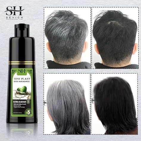 Black Shampoo Bottle, Peroxide Hair Lightener, Noni Plant, Gray Hair Shampoo, Peroxide Hair, Black Hair Shampoo, Black Shampoo, Hair Dye Shampoo, Mens Shampoo