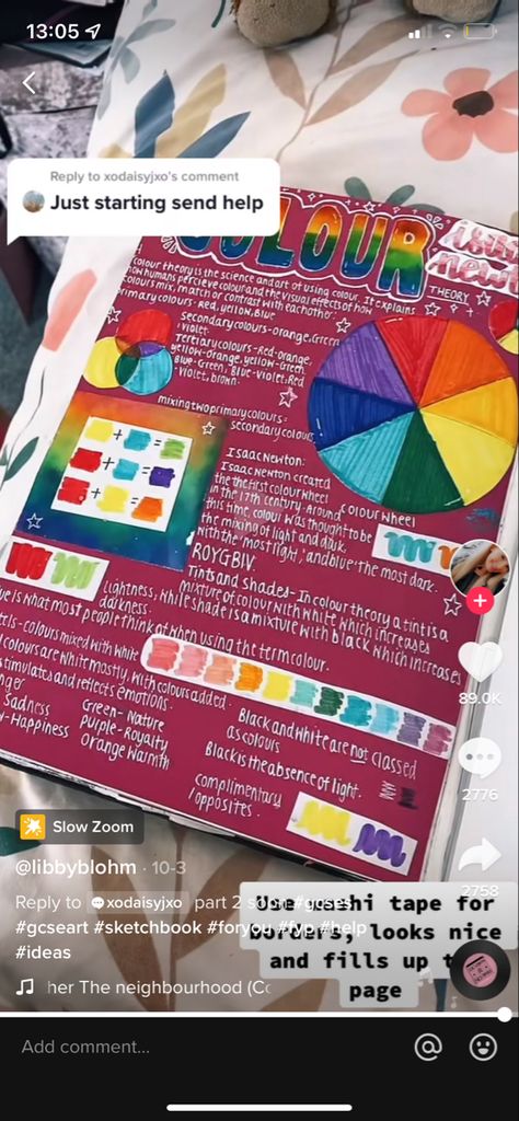 Colour Wheel Gcse Sketchbook, Compare And Contrast Art Gcse, Colour Theory Gcse Page, Colour Page Gcse Art, Colour Studies Gcse Art, Colour Wheel Art Gcse, Colour Theory Art Page, Art Gcse Colour Theory, Color Theory Sketchbook