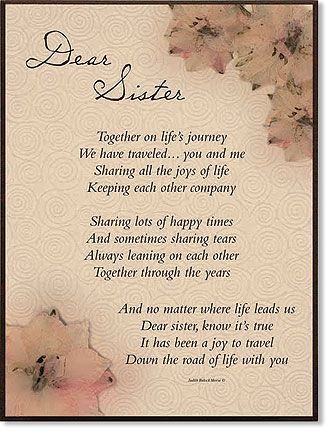 Dear Sister | Sister birthday quotes, Sister poems, Sister love quotes Birthday Sister Quotes, Quotes Family Love, Sister Sayings, Sister Poems, Quotes Family, Birthday Sister, Dear Sister, Sister Quotes, Family Love