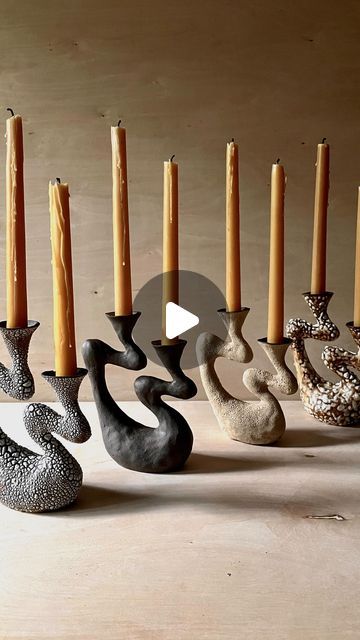 Studio B~Du on Instagram: "Making a double taper candle holder 🔥  #handbuilt #candleholder #beeswax #beeswaxcandles #coilbuilding" Ceramic Taper Candle Holder, Ceramics Candle Holder, Ceramics Candle, Pottery Candle Holder, Pottery Candle, Taper Candle Holder, Ceramic Candle Holders, Taper Candle Holders, Ceramic Candle