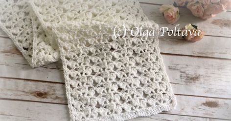 Lacy Scarf with Double Crochet Clusters, Crochet Video Tutorial and Written Pattern Crochet Lacy Scarf, Crochet Infinity Scarf Pattern, Lacy Scarf, Infinity Scarf Pattern, Scarf Tutorial, Crochet Infinity Scarf, Crochet Videos Tutorials, Scarf Crochet, Scarf Crochet Pattern