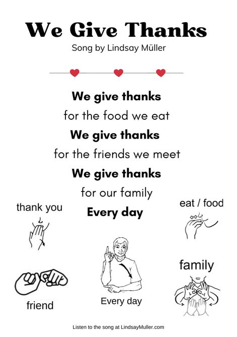 Lyric sheet Lindsay Müller’s song “We Give Thanks”. Get the full lyrics and listen to the song at LindsayMuller.com, on YouTube, or your favourite streaming platform. #positivesongsforkids #preschoolprintables #preschoolsongs #thankful #gratitude Thankful Poems For Preschool, Thank You Songs Preschool, Thankful Songs For Preschool, Thanksgiving Preschool Songs, Thanksgiving Songs For Toddlers, 3k Classroom, Thankful Poems, Thanksgiving Songs For Kids, Thankful Songs