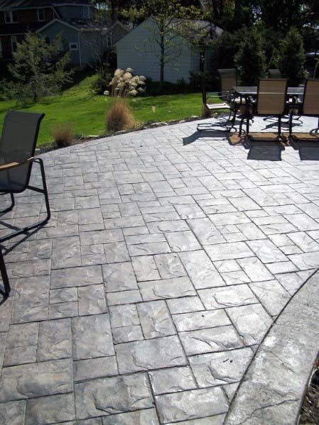 Top 50 Best Stamped Concrete Patio Ideas - Outdoor Space Designs Stamped Concrete Patio Ideas, Stamped Concrete Patio Designs, Concrete Patio Ideas, Yard Path, Cement Patio, Concrete Patio Designs, Patio Pavers Design, Colorful Patio, Concrete Patios