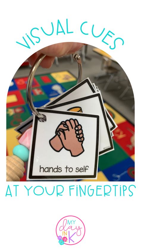 Visuals at the Tip of Your Fingers Non Verbal Cue Cards, Visual Learner Activities, Wait Visual Card, Visual Behavior Cards, Hands To Self Visual, Visual Cues For Preschool, Visual Instructions Classroom, Safe Hands Visual, Lanyard Visuals Free