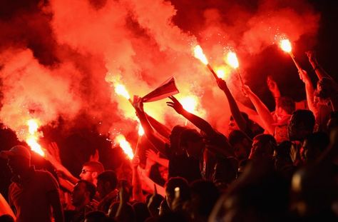 Galatasaray fans light flares during the pre-season friendly match between Notts County and Galatasaray at Meadow Lane in Nottingham Notts County, Ultras Football, Football Players Images, Friendly Match, Bad Boy Aesthetic, Light Flare, Athletic Clubs, Pictures Of The Week, Lost Soul