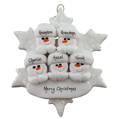 A Personalized Keepsake Ornament Celebrating Your Unique Family Story A monochromatic dream! Complete with loads of sparkle, this ornament will be an enchanting addition to any holiday décor style! Handcrafted with care, each ornament is thoughtfully designed to reflect your one-of-a-kind family. All of our polymer clay ornaments are handmade and may vary slightly from the photograph, each with their own quirks and personality. Written personalization is done to your specifications and is absolutely free! Browse our large selection and create a holiday tradition the whole family will love for years to come. Truly the perfect Christmas gift for your friends, neighbours, extended family or anyone special in your life. Whether you're a family with kids, a new baby or have pets, this ornament Dough Art Ornaments, Clay Family Ornaments, Polymer Clay Ornaments Christmas, Christmas Ornaments Clay, Polymer Clay Christmas Ornaments, Christmas Polymer Clay, Handpainted Christmas Ornaments, Name Christmas Ornaments, Family Story