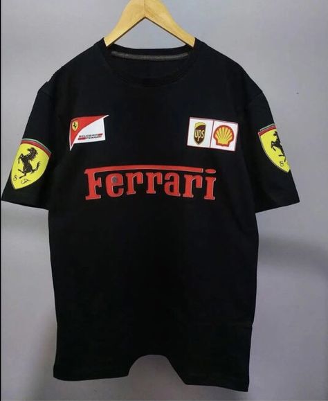 F1 T Shirt Design, Ferrari Shirt Outfit, Ferrari Jersey, Ferrari Clothing, Ferrari Clothes, Ferrari Tshirt, Ferrari T Shirt, Ferrari Merch, F1 Clothes