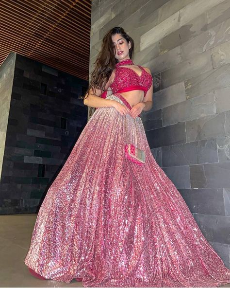 Sequins Lehenga Choli, Pink Lehenga Choli, Sequins Lehenga, Sequence Lehenga, Sequin Lehenga, Party Wear Lehenga Choli, Lengha Choli, Pink Lehenga, Indian Wedding Wear