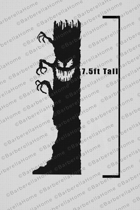 This listing is for a 34-page DIGITAL FILE that you can print from home to make the Spooky tree wood silhouette cutout in the Cemetery Display for your Halloween decor. Once completed, the spooky tree will stand about 7.5ft tall. This PDF includes 34 pages: 2 instructional pages, 1 overall quick view page to help you layout the template, and 31 template pages. You will print the template pages, build the template as if it were a puzzle, trace it onto the plywood (not supplied), cut the Spooky tr Halloween Wood Silhouettes, Diy Spooky Tree, Halloween Silhouettes Templates, Spooky Tree Silhouette, Wood Silhouette, Halloween Template, Silhouette Decor, Haunted Tree, Halloween Yard Art