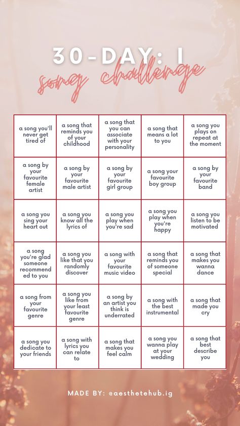 Taehyung Grammy, 30 Day Instagram Challenge, Song Template, 30 Day Music Challenge, 30 Day Writing Challenge, Music Challenge, 30 Day Song Challenge, Song Challenge, Instagram Challenge