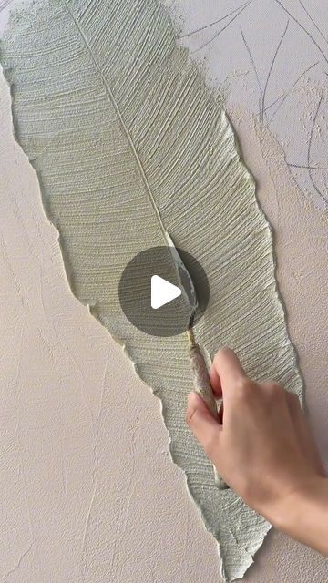 Plaster Wall Art Green, Green Texture Painting, Texture Art Leaves, Thick Texture Painting, 3d Mural Art, Wall Texture Ideas, Leaves Sculpture, Leaves Painting, Deco Paint