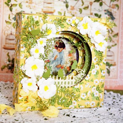 CottageBLOG: The Box - tunnel "Secret Garden" + tutorial Tunnel Book Tutorial, Tunnel Books, Tunnel Cards, Box Cards Tutorial, Tunnel Book, Card Folds, Box Cards, How To Make Box, Shaped Cards