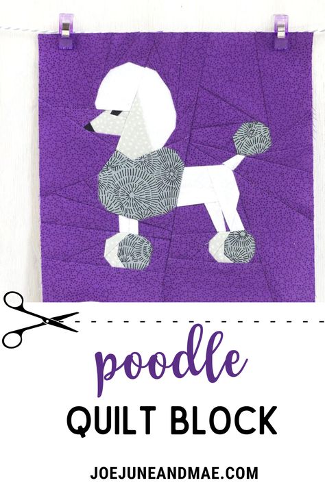 Searching for Dog quilt block ideas? You should try this Poodle Quilt Pattern. This quilt project also includes short sewing and assembly instruction. Grab this now! Poodle Quilt Pattern, Dog Quilt Patterns Free, Poodle Quilt, Quilt Block Ideas, Dog Quilt Block, Arts And Crafts Decor, Freehand Embroidery, Fat Quarter Quilt Pattern, Quilted Projects