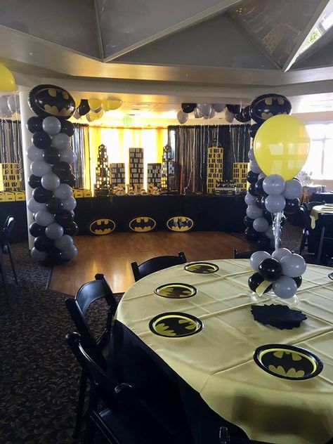 Batman Birthday Party For Adults, Batman 2nd Birthday Party, Batman Quinceanera, Batman Themed Birthday Party Decoration, Adult Batman Party, Batman 1st Birthday Party, Batman Birthday Party Ideas, Quinceañera Themes, Batman Theme Party