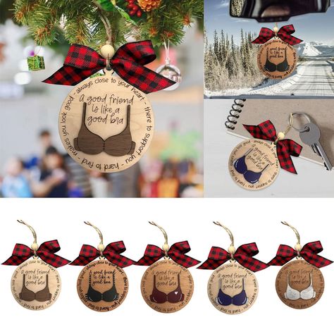 Friendship Ornaments, Christmas Gifts To Make, Mirror Pendant, Unique Christmas Trees, Car Rearview Mirror, Teacher Christmas Gifts, Teacher Christmas, Tree Pendant, Good Friends