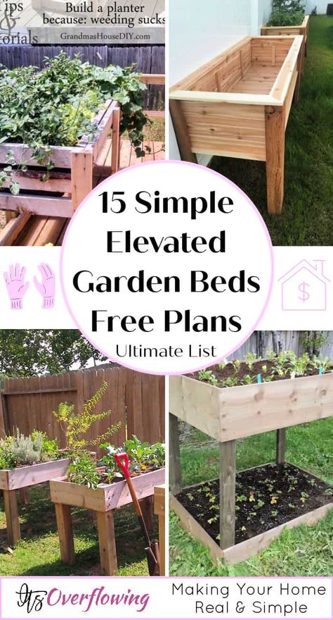 15 Simple Elevated Garden Beds You Can Easily Build Diy Raised Flower Bed Planter Boxes, Raised Herb Beds Diy, Above Ground Herb Garden, Standing Garden Boxes Diy, Plans For A Raised Garden Bed, Raised Garden Beds With Legs Diy, Build Raised Garden Bed Easy Diy, Standing Garden Beds Diy, Building Raised Garden Beds Easy Diy