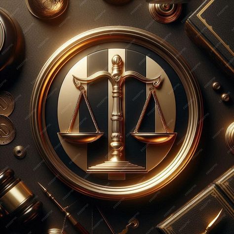 Law firm logo with scales of justice in gold frame on black background | Premium AI-generated image Law Firm Logo, Law Logo, Scales Of Justice, Wallpaper Abstract, Change Maker, Law Firm, Android Wallpaper, Gold Frame, Scales