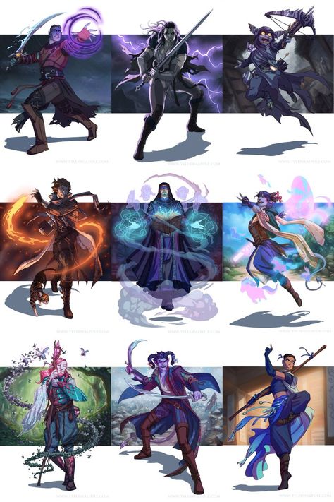 Tyler Walpole - Gen Con Art Show table 19 on Twitter: "Playing around with the layout for all of the M9. This is the first time I’ve gotten to assemble them all!  The order may change a bit, but this is basically what the Gen Con exclusive Limited Edition print will look like.   #criticalrolefanart #criticalrole #GenCon2019 #dnd… https://t.co/jW6WiiU3iq" Dnd Fanart, Critical Role Campaign 2, Critical Role Characters, Mighty Nein, Table 19, Vox Machina, Critical Role Fan Art, Dnd Art, D&d Dungeons And Dragons