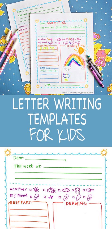 Summer Letter Templates for Kids - Five Marigolds Preschool Pen Pal Ideas, Kids Pen Pal Ideas, Pen Pal Ideas For Kids, Inclusion Preschool, Pen Pal Letter Template, Pen Pal Ideas, Letter Writing For Kids, Letter Template For Kids, Penpal Ideas