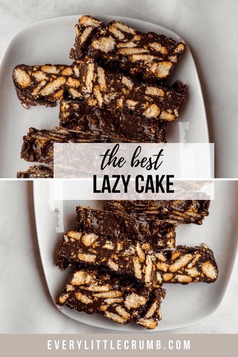 No Bake Chocolate Biscuit Cake, Healthy Lazy Cake, Easiest Baking Recipes, Easiest Cake Recipes, Fishing Desserts, Fast Cake Recipes, Lazy Cake Recipe, No Bake Biscuit Cake, Lazy Cake Cookies